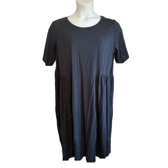 LOGO by Lori Goldstein Dresses & Skirts - LOGO Comfortable Black Scoop Neck Short Sleeve dress SKU0416